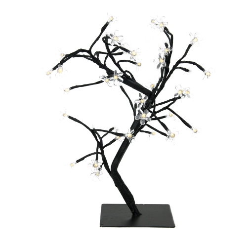 NORTHLIGHT  18" Led Lighted Japanese Sakura Blossom Flower Tree - Warm Lights In White