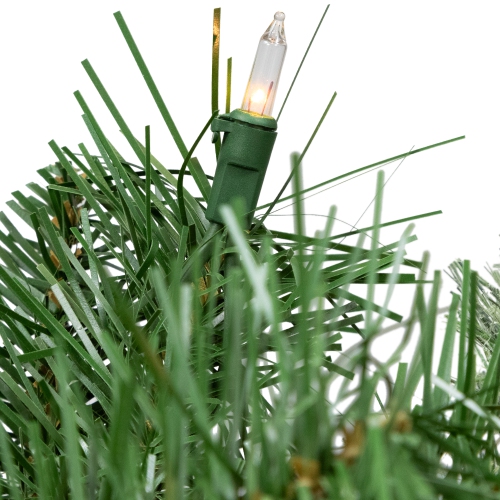 Pre-Lit Mixed Cashmere Pine Artificial Christmas Wreath - 36-Inch, Clear Lights