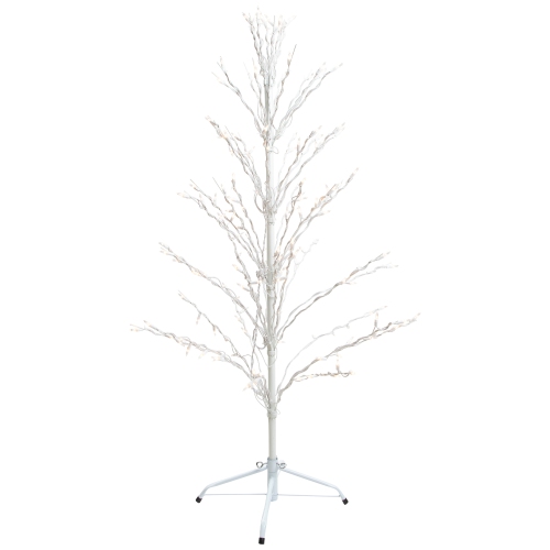 4' White Lighted Christmas Cascade Twig Tree Outdoor Decoration - Clear Lights