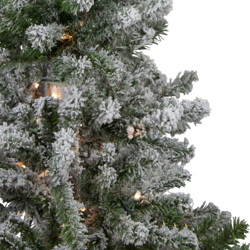 3' Pre-Lit Flocked Alpine Artificial Christmas Tree - Clear Lights