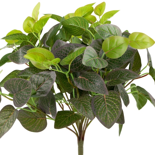 18.5" Green and Red Two Toned Spring Artificial Net Floral Bush