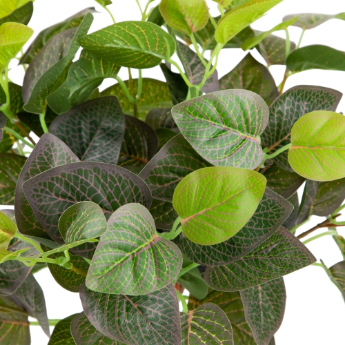 18.5" Green and Red Two Toned Spring Artificial Net Floral Bush