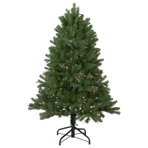 NORTHLIGHT  4' Pre-Lit Full Sierra Noble Fir Artificial Christmas Tree, Multi Lights