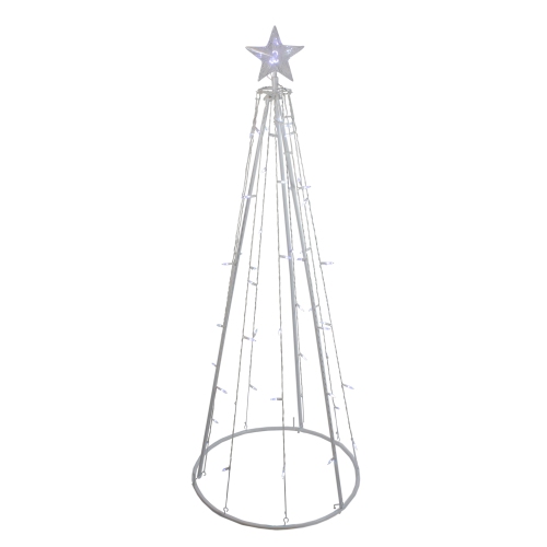 NORTHLIGHT  5' Pure Led Lighted Cone Tree Outdoor Christmas Decoration In White