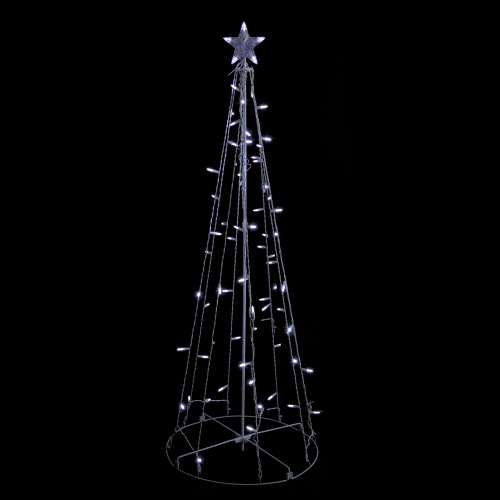 5' Pure White LED Lighted Cone Tree Outdoor Christmas Decoration