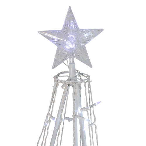 5' Pure White LED Lighted Cone Tree Outdoor Christmas Decoration
