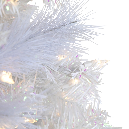 6.5' Pre-Lit Seneca White Spruce Artificial Christmas Tree, Dual Function LED Lights