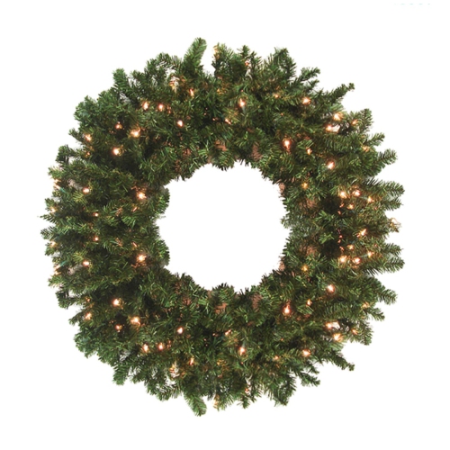 12' Pre-Lit High Sierra Pine Commercial Artificial Christmas Wreath - Clear Lights