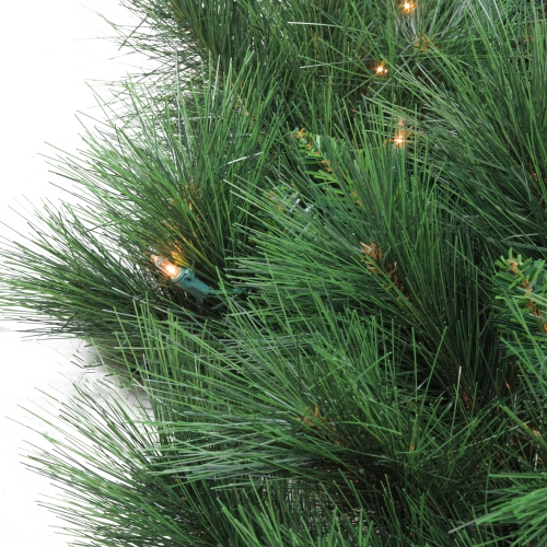 Couronne de Noël artificielle en pin blanc Valley illuminée, 36 po, lumières transparentes