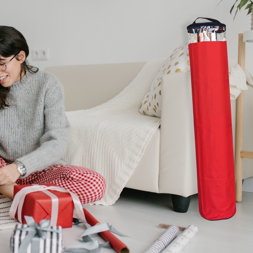 Zip-Up Wrapping Paper Christmas Storage Organizer Bag