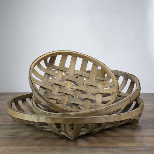 Set of 3 Brown Woven Baskets 23.75"