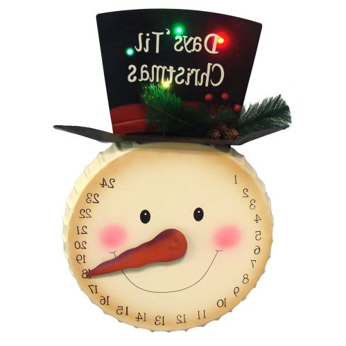 20" Pre-Lit Beige and Black Artificial Christmas Snowman Advent Calendar