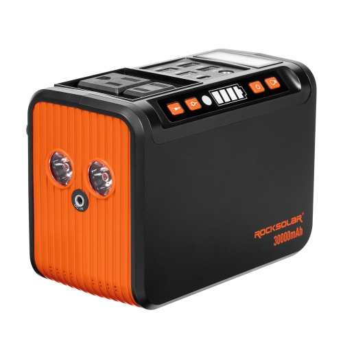 ROCKSOLAR Weekender Max 80W Portable Power Station 30000mAh Battery - Lithium Battery and Solar Generator