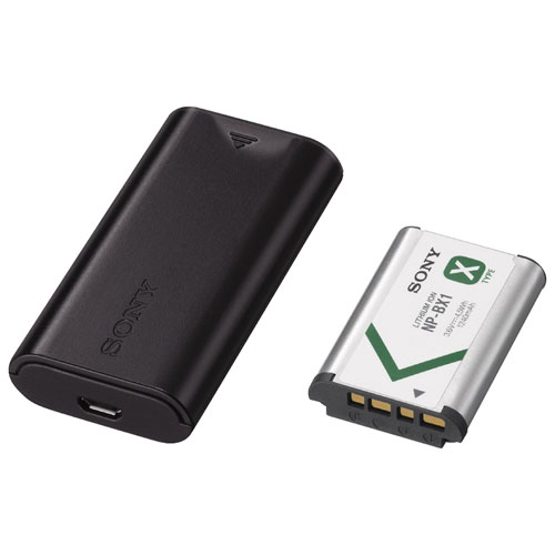 Trousse avec chargeur de voyage pratique de Sony pour batterie au lithium-ion rechargeable NP-BX1 de type X