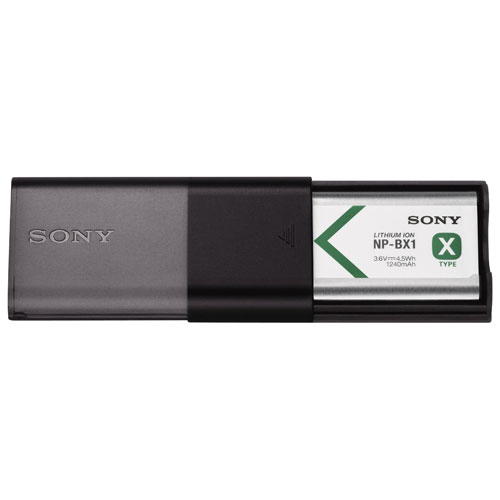 Trousse avec chargeur de voyage pratique de Sony pour batterie au lithium-ion rechargeable NP-BX1 de type X