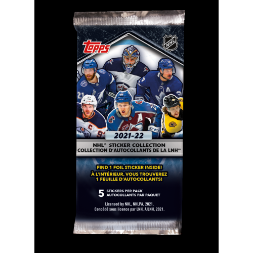 Topps 2021-22 NHL Sticker Collection Pack 5 stickers per pack