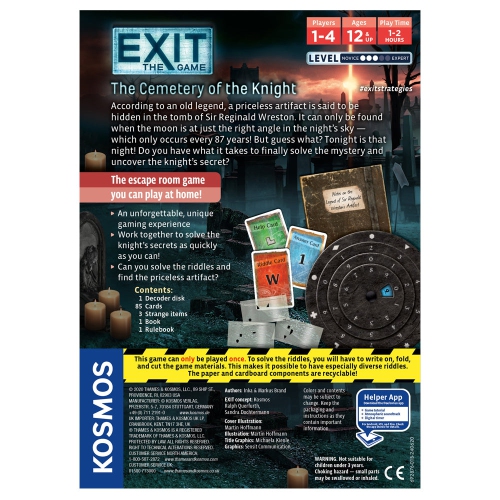 Thames & Kosmos Exit: The Game - The Cemetery of the Knight 1-4 players, ages 12+, 45-90 minutes