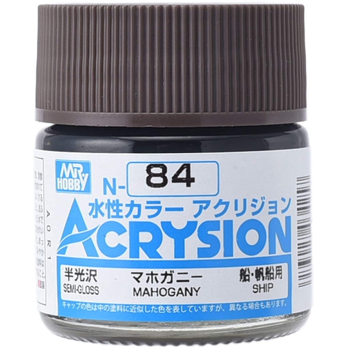 Mr. Hobby Acrysion Color - Mahogany (N84) 10ml Semi-Gloss Acrylic Paint