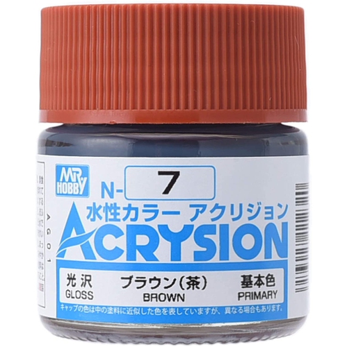 MR. HOBBY  Acrysion Color - (Gloss/primary) (N7) 10Ml Gloss Acrylic Paint In Brown