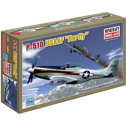 MINICRAFT MODEL KITS  " P-51D Usaaf ""barfly"" (14591) 1:144 Scale Airplane Plastic Model Kit"