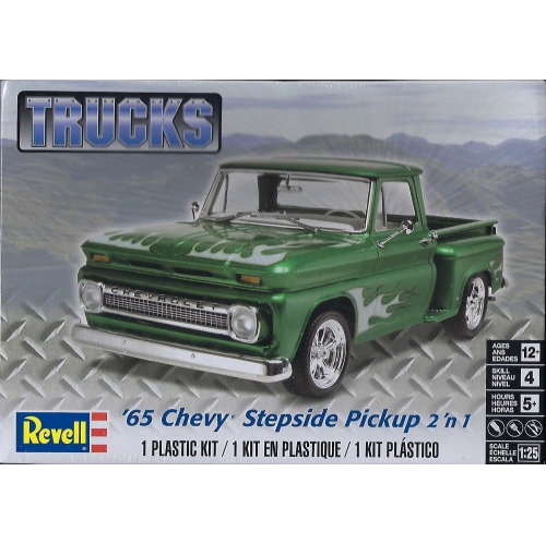 Revell USA '65 Chevy Stepside Pickup 2'n1 1:25 Scale Car Plastic Model Kit