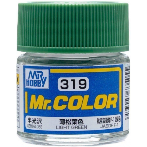 MR. HOBBY  Mr. Color 319 - Light Semi-Gloss/jasdf F-1 (C319) Plastic Model Kit Paint In Green