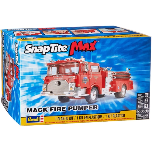 Revell USA Mack Fire Pumper 1:32 Scale Truck Plastic SnapTite Model Kit
