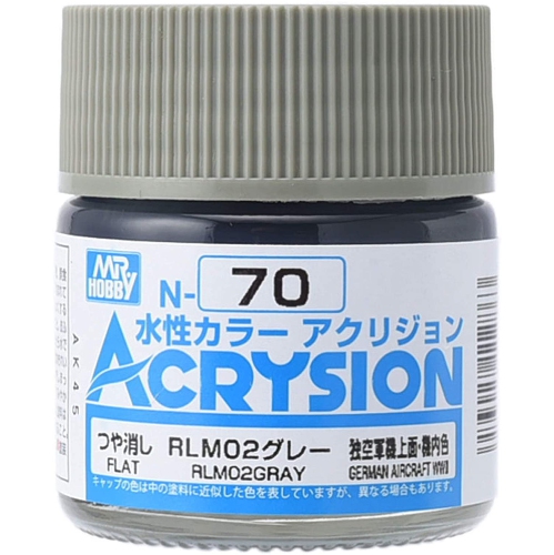 MR. HOBBY  Acrysion Color - Rlm02 (Flat/german Aircraft Wwii) (N70) 10Ml Flat Acrylic Paint In Gray