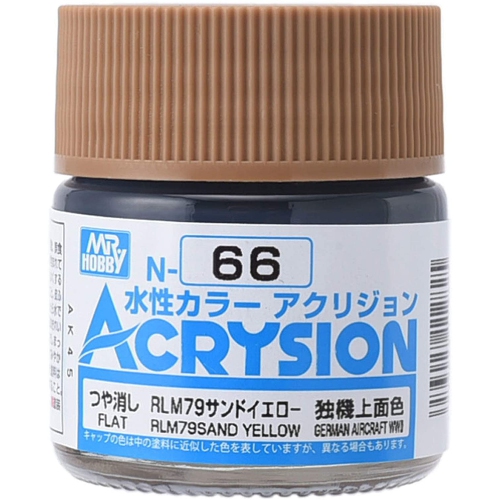 MR. HOBBY  Acrysion Color - Rlm79 Sand (Flat/german Aircraft Wwii) (N66) 10Ml Flat Acrylic Paint In Yellow
