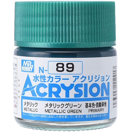 MR. HOBBY  Acrysion Color - Metallic (Metallic/primary) (N89) 10Ml Metallic Acrylic Paint In Green