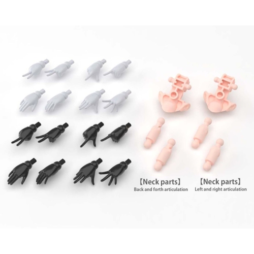 BANDAI  30Ms Model Kit: Option Hand Parts (White/black) 30 Minutes Sisters