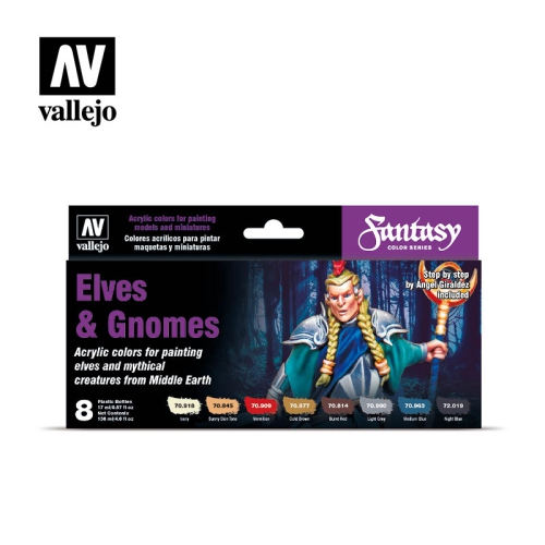 VALLEJO ACRYLICS  Fantasy Color Series: Elves & Gnomes (70.242) Plastic Model Kit Paint
