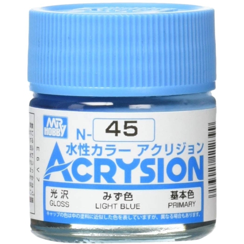 MR. HOBBY  Acrysion Color - (Gloss/primary) (N45) 10Ml Gloss Acrylic Paint In Light Blue
