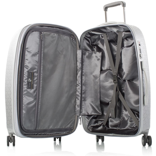 Motif Neige 3Pcs Luggage Set Lightweight Hardside Expandable | 4-Wheel Spinner Rolling Travel Carry on Trolley Suitcase Set (Silver)