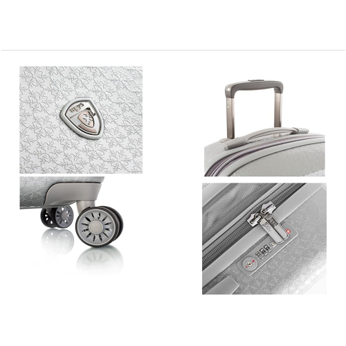 Motif Neige 3Pcs Luggage Set Lightweight Hardside Expandable | 4-Wheel Spinner Rolling Travel Carry on Trolley Suitcase Set (Silver)