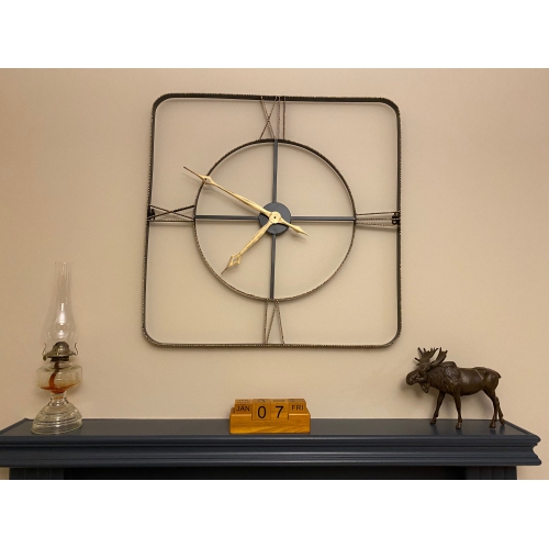 Wall clock - Square Wrought Iran antique wall clock