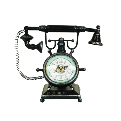 Horloge de table - Horloge de table téléphonique rétro en bronze vieilli