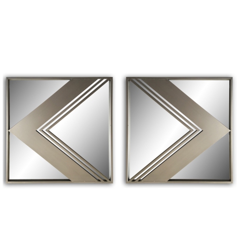 Wall Mirror - Metal Wall Decorative Mirrors - Set of 2