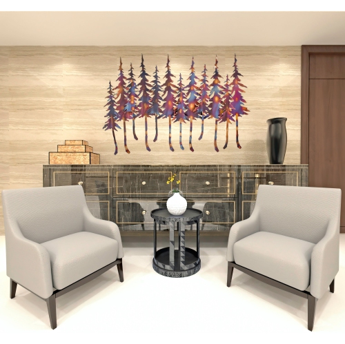 PETERSON ARTWARES  3D Forest Flamed Wall Art