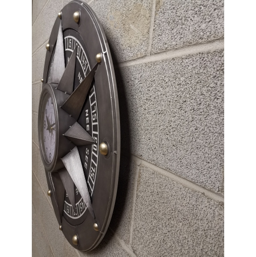 Compass Metal Wall Clock