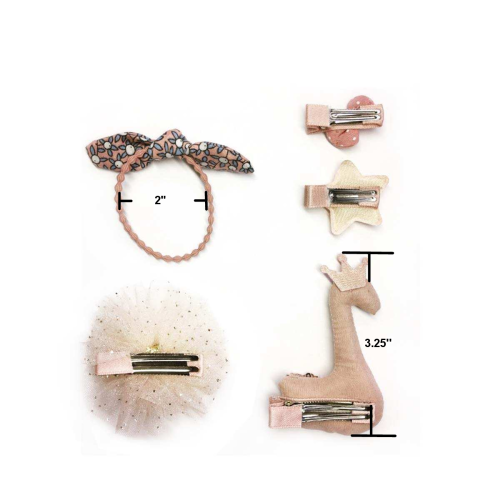 Handmade 5 Pieces Hair Accessory Kids Gift Set, Pink Swan