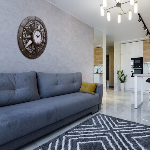 Horloge murale boussole en métal