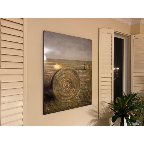 Bales of Hay Metal Wall Art
