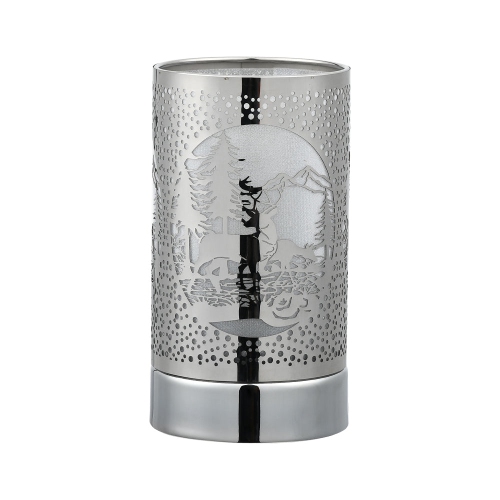7" Touch lamp/Oil burner/Wax warmer- Silver Deer Couple