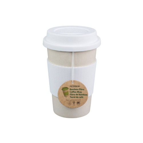 Contenant isotherme en fibres de bambou EcoCup - 500 ml/16 oz - Blanc