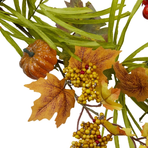 5' x 10" Pumpkins and Berries with Leaves Artificial Thanksgiving Garland - Unlit