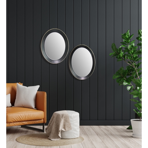 Wall Mirror - Oval metal decorative mirror medium