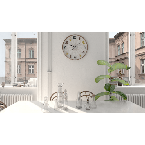 Wall clock - Modern Metal Wall Clock, Coloured Roman Number
