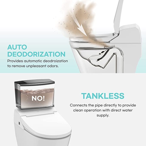 VOVO STYLEMENT TCB-8100W Smart Bidet Toilet, One Piece Toilet with Auto Dual Flush, UV-LED Sterilization, Heated Seat, Warm Water and Dry, Made in