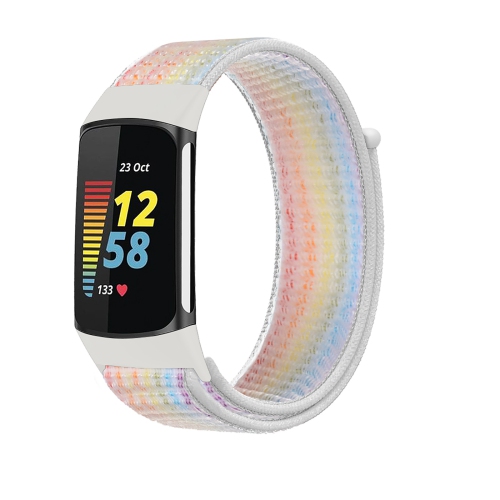NAVOR  Compatible With Fitbit Charge 5 Adjustable Band, Nylon Loop Replacement Strap Wristband for Men & Womensmall Size In Multicolor
